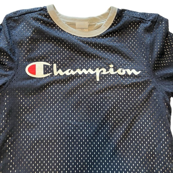 Champion Mesh Men’s Blue Short Sleeve Athletic T Shirt - Picture 4 of 9